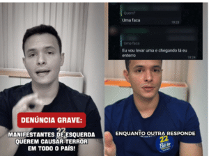 João Bittar denuncia grupo pró-Lula com mensagens sobre coquetéis molotov e facas